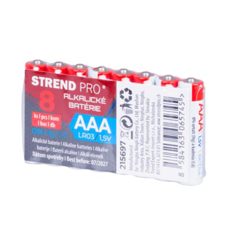 Alkalick batria Strend Pro, LR03 (AAA) 8 ks v balen